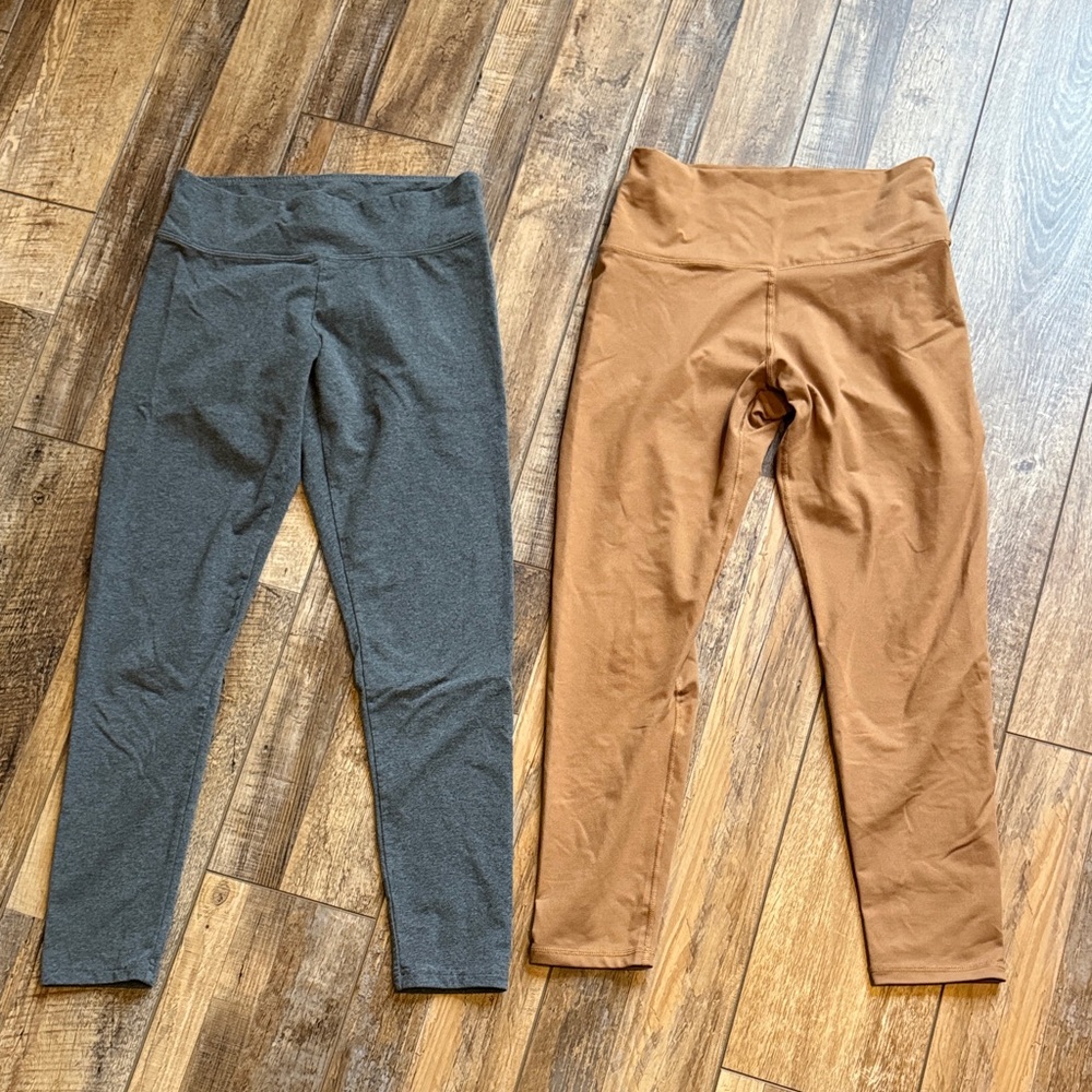 aerie Women’s Leggings in Charcoal Gray and Camel Brown
